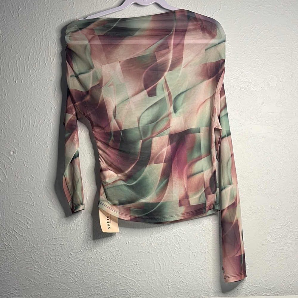 SHEIN Green and Brown Abstract Bodysuit - Picture 2 of 3